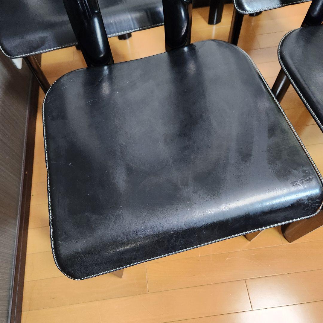 【4脚セット】YCAMI イタリア製 高級 ハイバック チェア Regia