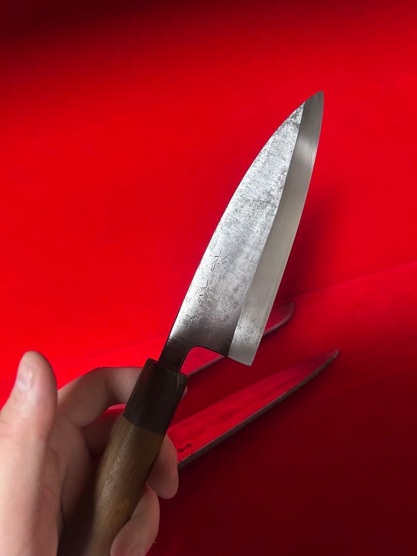 包丁　国行鍛錬　薄刃　身卸　青鋼　杉本　出刃　まとめて3本　中古品