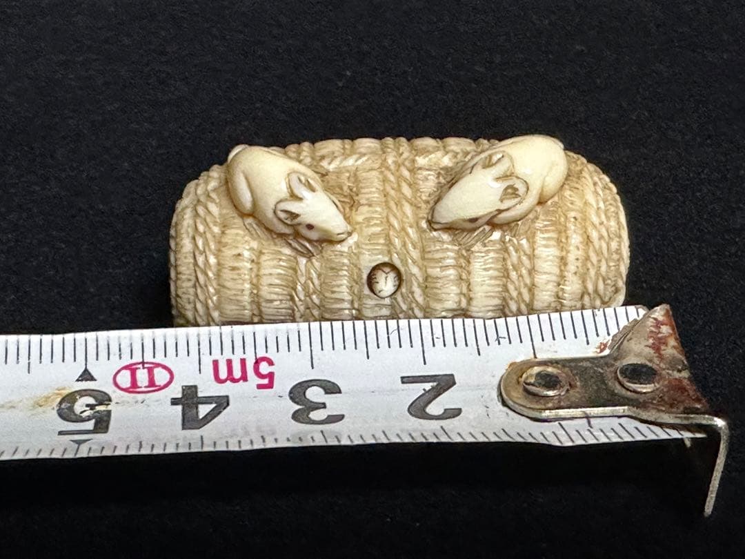 根付　アンティーク　歌舞伎　面変能人形根付　　象牙調　彫刻 古美術品　 置物