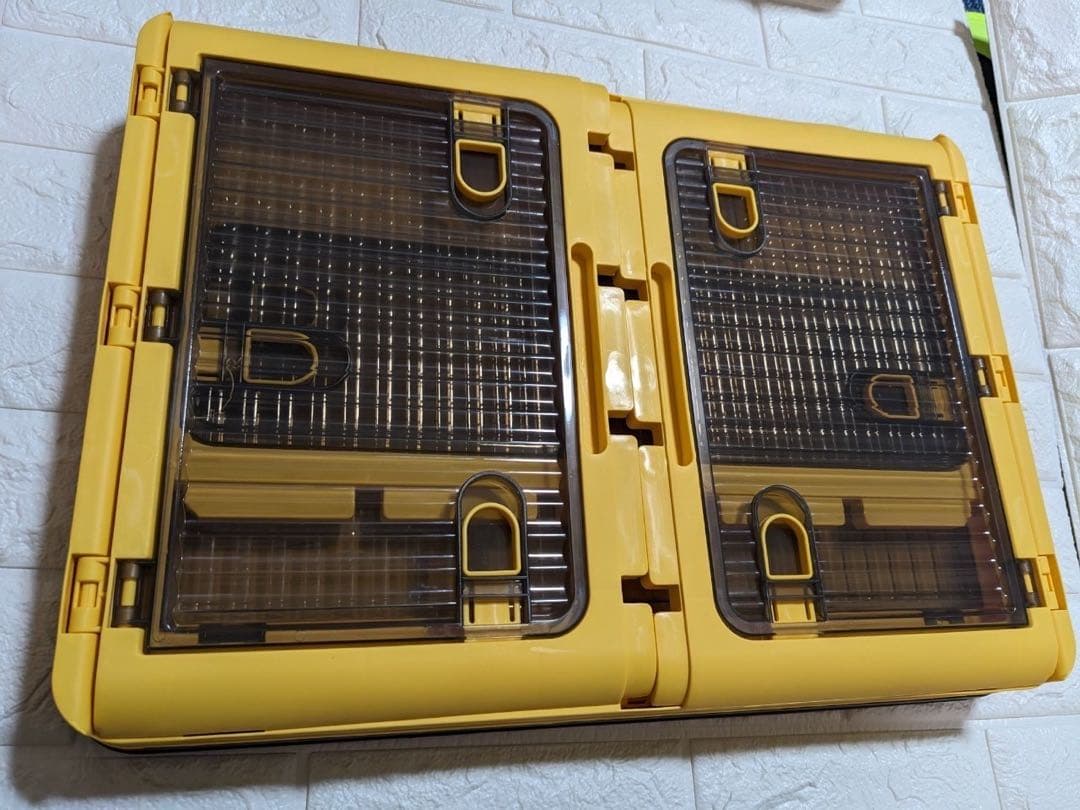 【大容量】収納ボックス 黄色 3点セット 折り畳み 5面開閉 衣装ケース