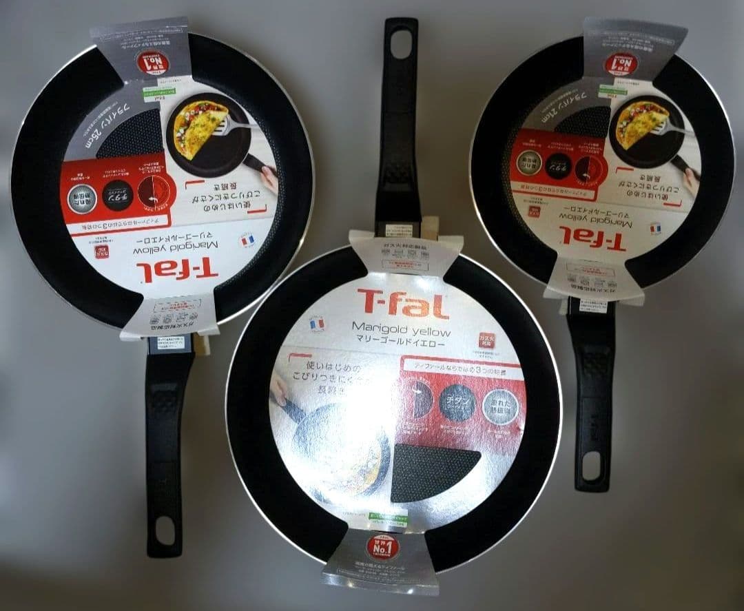 T-fal マリーゴールドイエロー フライパン27・ 25・ 21cm　セット