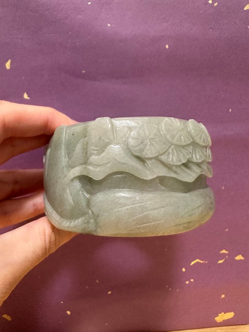 春節祭　安居楽業バングル　天然石　彫刻バングル　シャー太翠