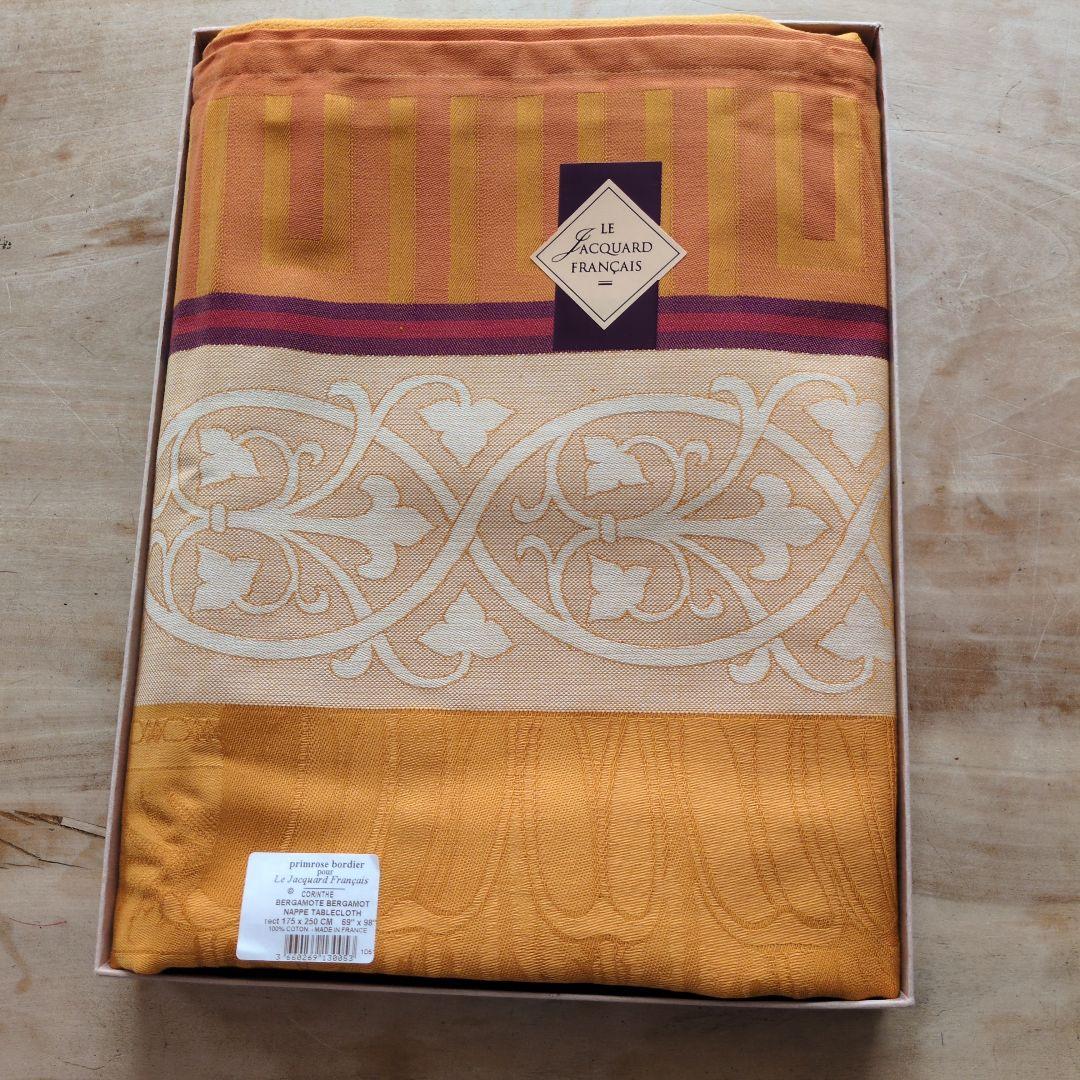 ル ジャカールフランセ　オレンジ系　テーブルクロス　175×250