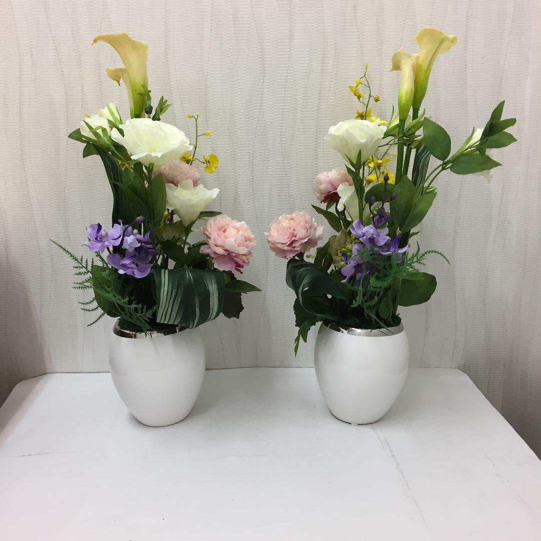 陶器盛花 造花 大