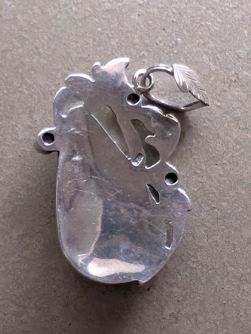 美品ブルーラブラドライト＆シルバーペンダントヘット　新品未使用