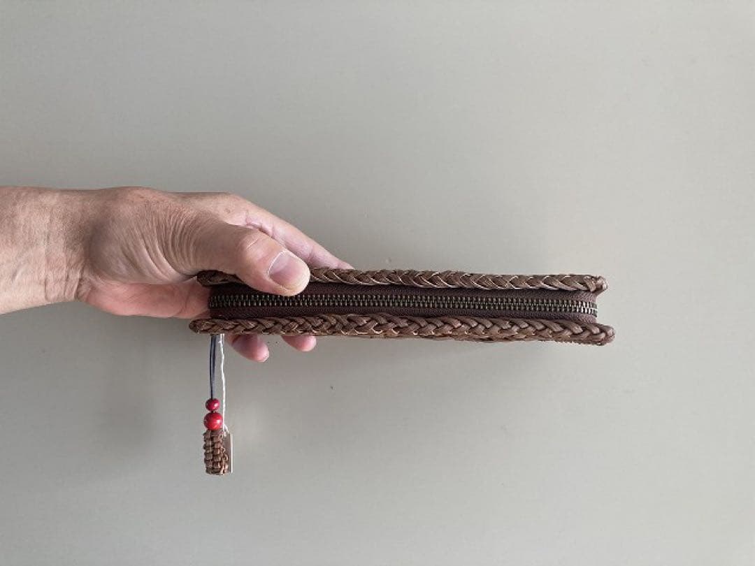 天然素材 編み込み 長財布2024011