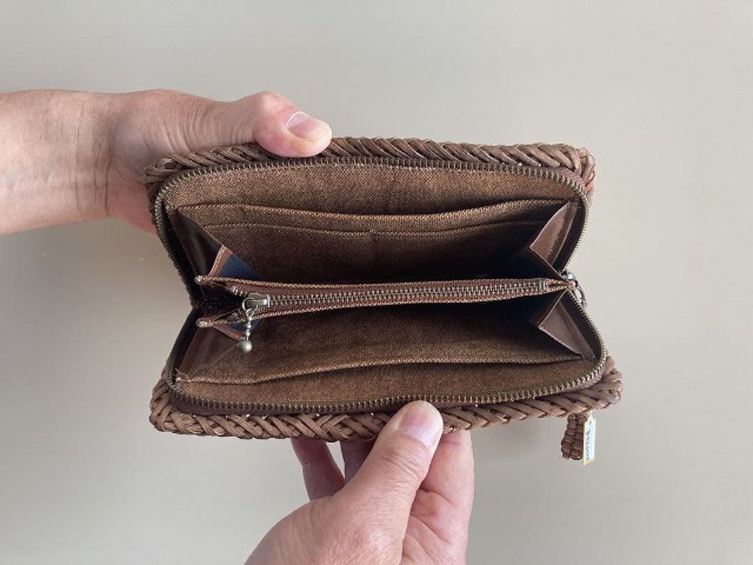 天然素材 編み込み 長財布2024011