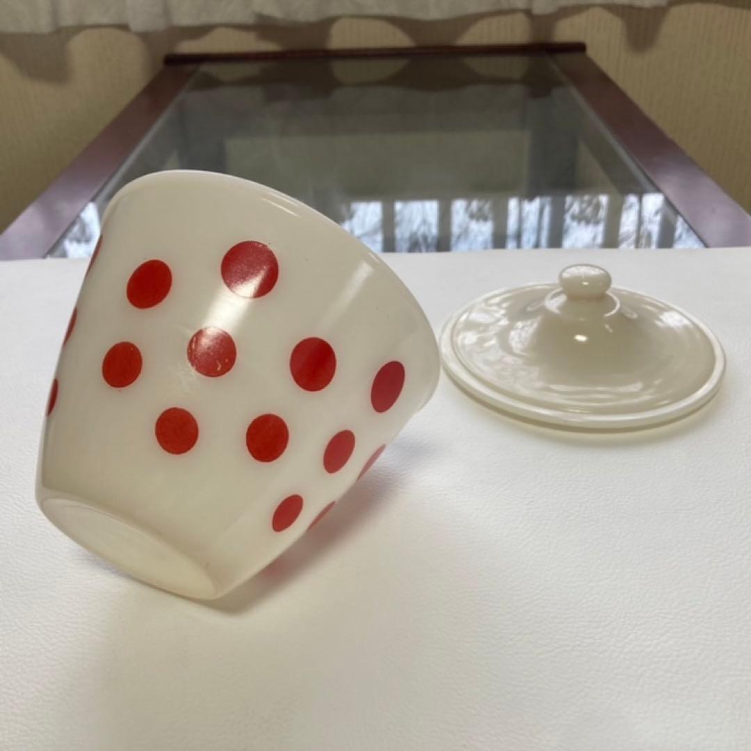 ファイヤーキング ポルカドット グリースジャー ポット 小物入れ 水玉 レトロ