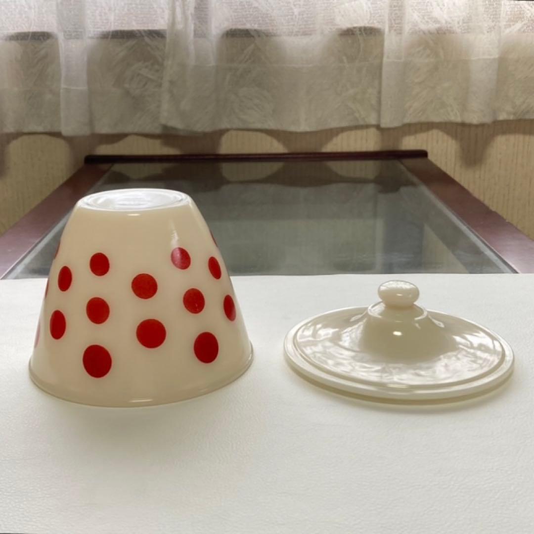 ファイヤーキング ポルカドット グリースジャー ポット 小物入れ 水玉 レトロ