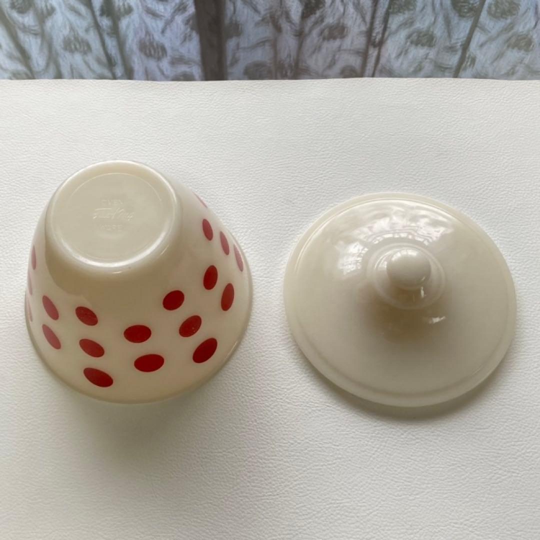 ファイヤーキング ポルカドット グリースジャー ポット 小物入れ 水玉 レトロ