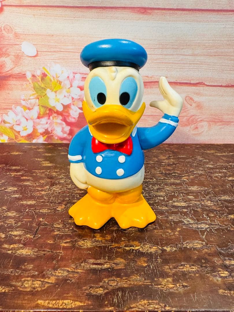 ビンテージ　昭和レトロ　東京ディズニーランド　ドナルドダッグ　フィギュア　貯金箱