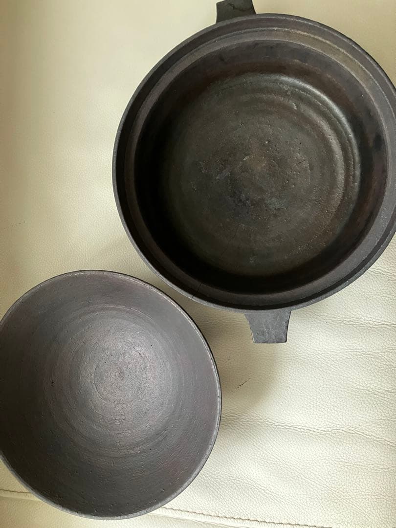 R*S様 二階堂明弘 土鍋　(金継ぎ修復、観賞用) 作家もの　蓋は美品 陶芸作家