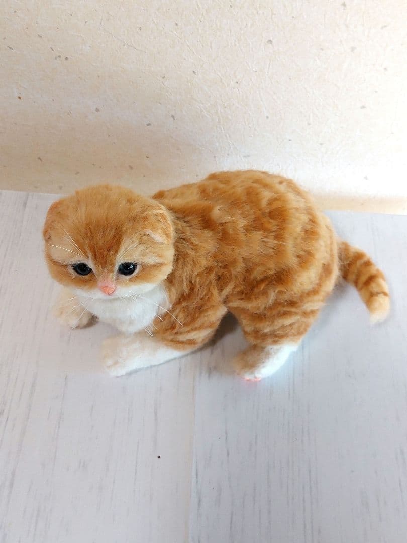 羊毛フェルト　猫(スコティッシュフォールド)