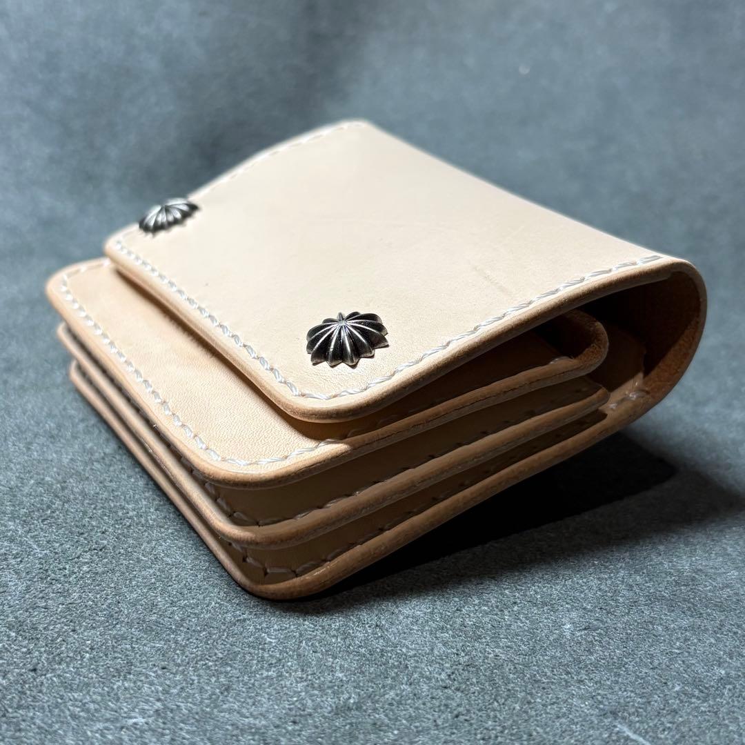 【ショートトラッカーウォレット】ナチュラル　経年変化　エイジング　アポロコンチョ