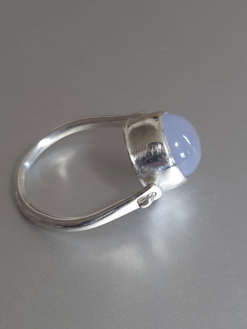 ハンドメイド　カルセドニー　シルバーリング　12号