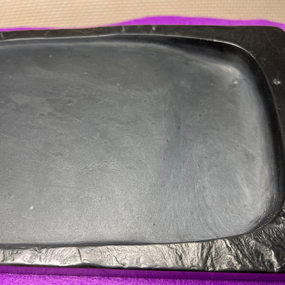 ⭕️雨畑硯　武田信玄　風林火山　軍配共石蓋付き硯　四六寸大　手間が掛かっている