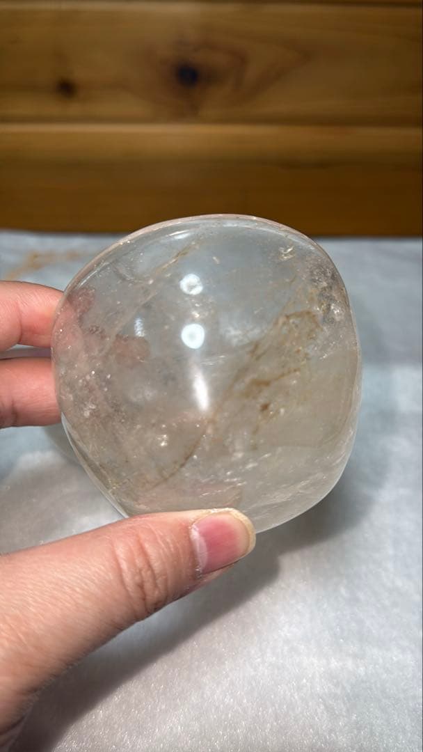 ②天然本水晶 浄化皿 手磨き リモナイト共生 小鉢 コップ 水晶水エッセンス作り