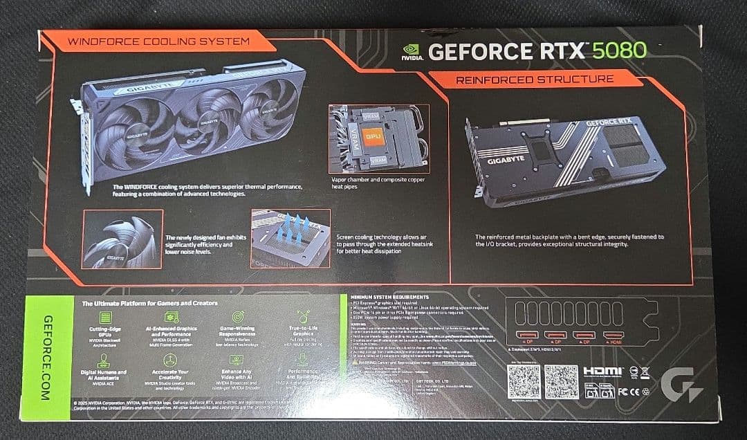 グラフィックボード・グラボ・ビデオカード GIGABYTE GEFORCE RTX 5080 WINDFORCE