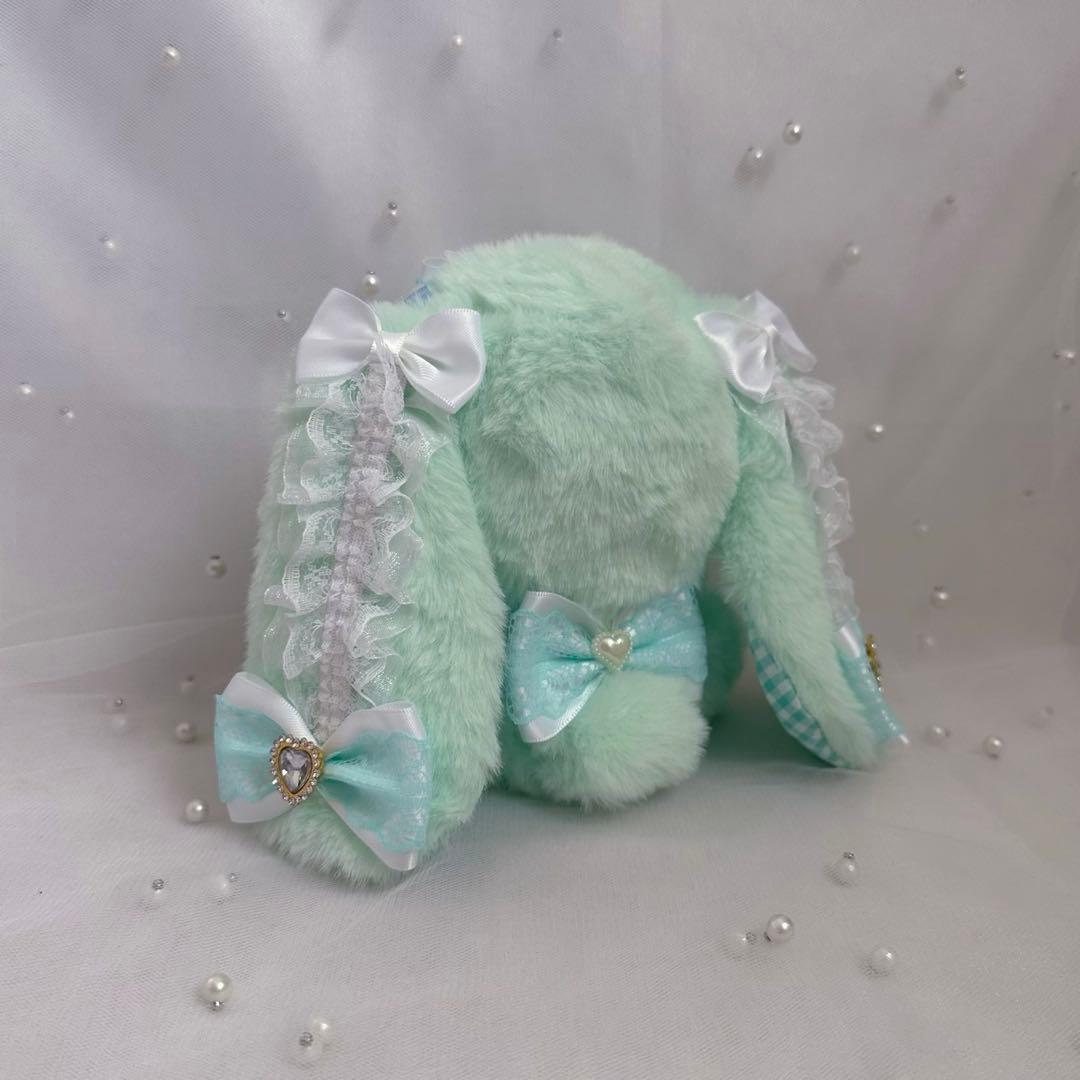 ぬい服 10~13cm おすわり うさぎ ミントグリーン
