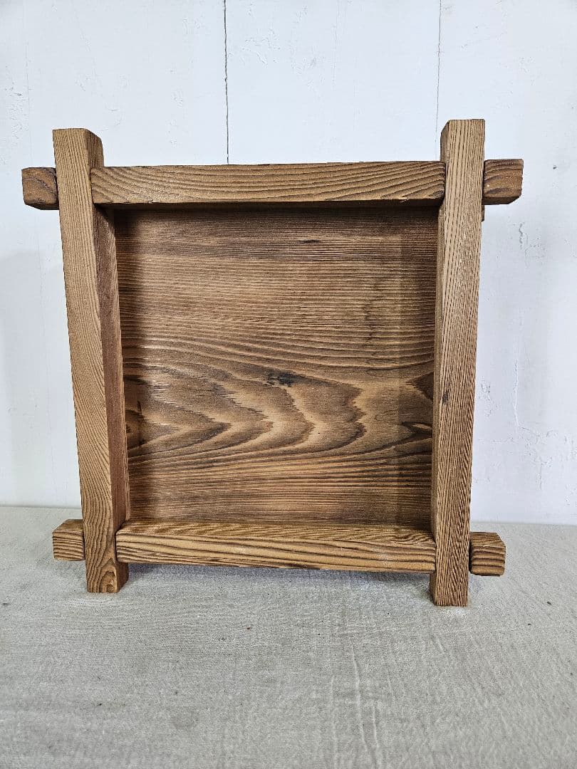 Japan vintage 焼杉水盤 井筒 銅落とし付き 花器 フラワーベース