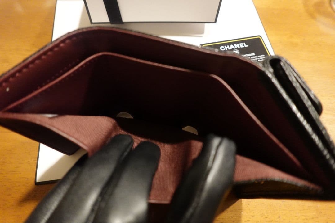 CHANEL ブラックレザー カードケース