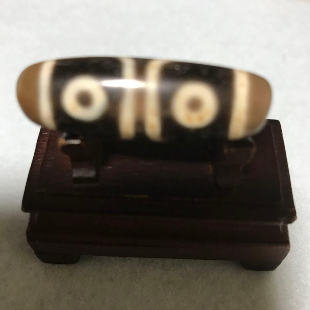 紫*様 超激レア珍品‼︎ 古代老礦石　馬蹄痕　黒朱砂　古代三眼天珠 通常500,
