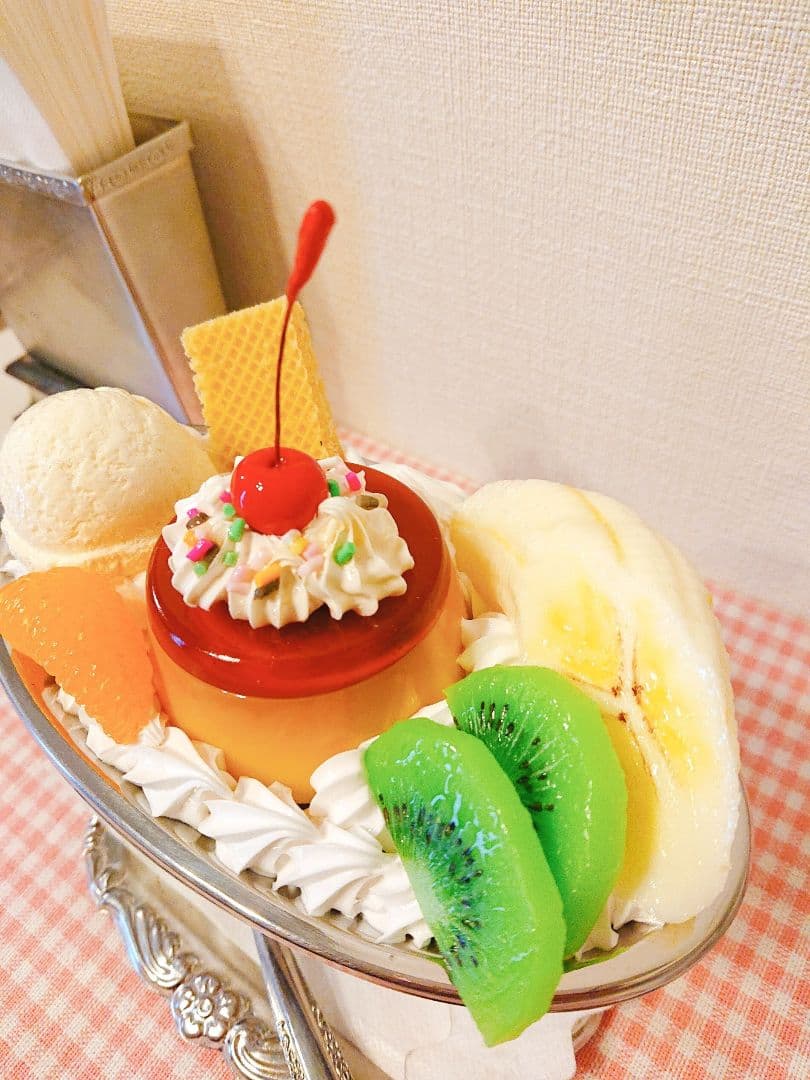 昭和レトロ 純喫茶のレトロプリンアラモード 食品サンプル