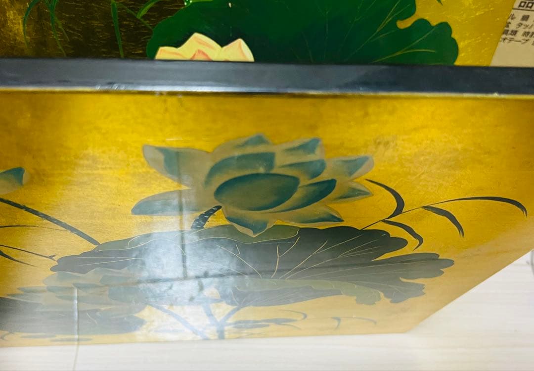 値下げ！新品　ベトナム製漆絵　蓮　ピンクとブルー　バラ売り