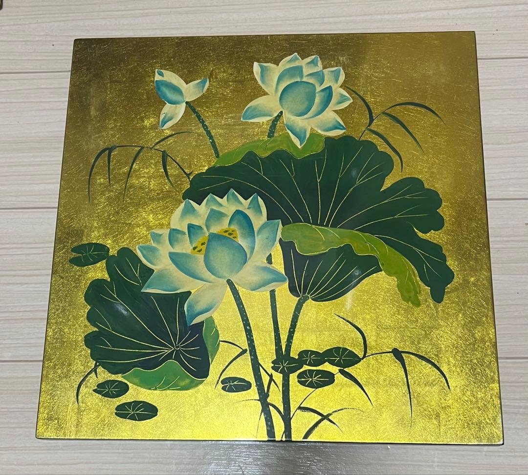 値下げ！新品　ベトナム製漆絵　蓮　ピンクとブルー　バラ売り