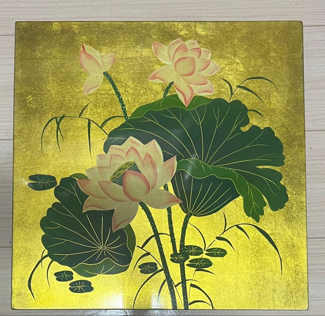 値下げ！新品　ベトナム製漆絵　蓮　ピンクとブルー　バラ売り