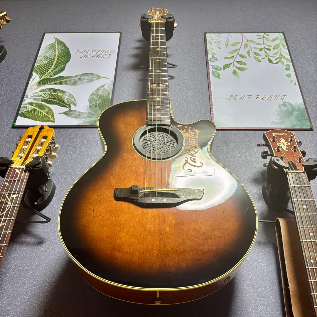 【超美品低弦高】エレアコ　cooder by takamine 本革ストラップ付