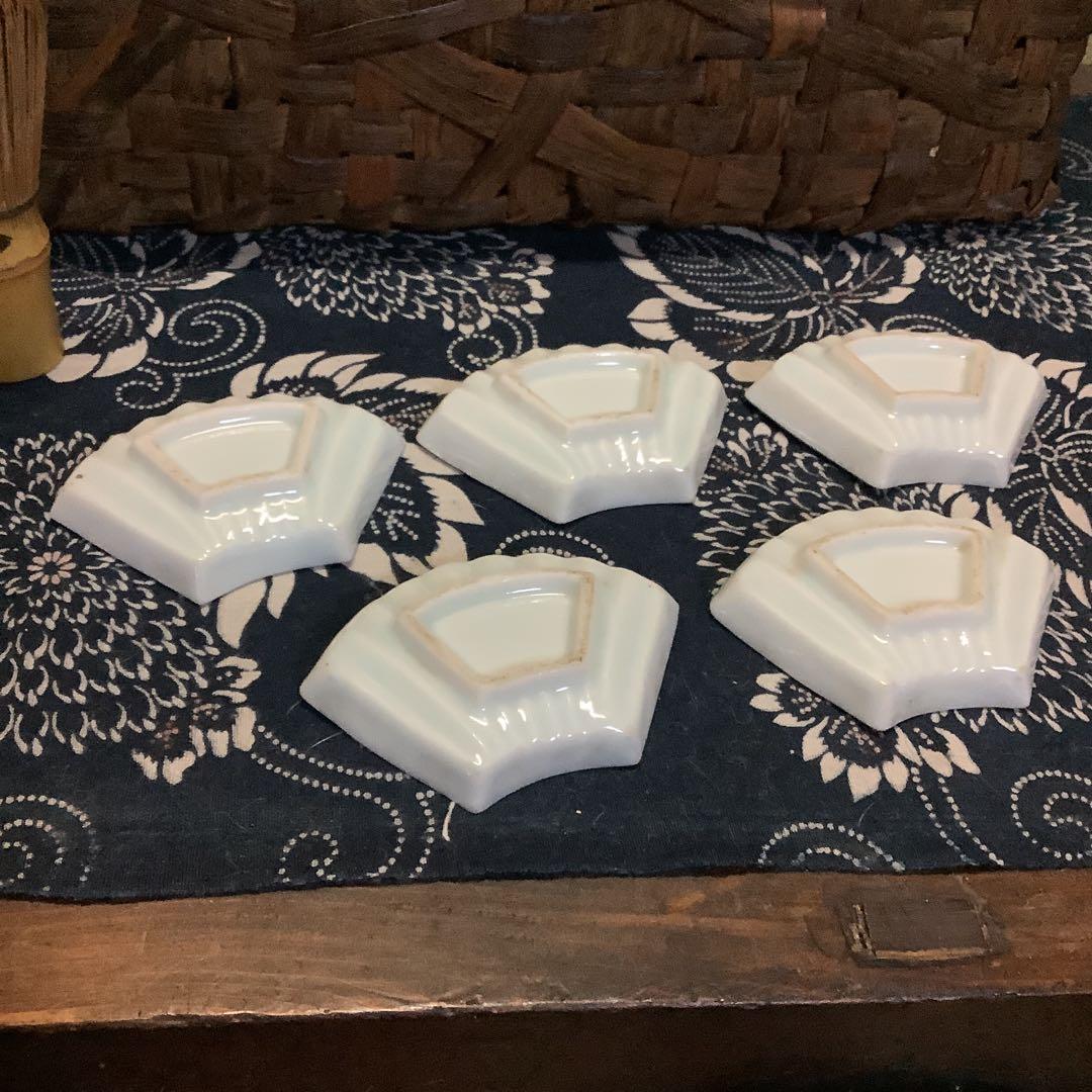 古伊万里　希少　扇型　豆皿　鳳凰紋　5客　九谷焼・李朝・輪島塗・珉平焼好きにも