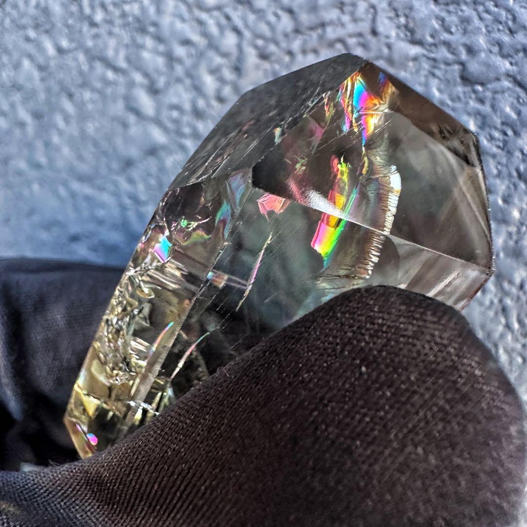 爆アレ❗️【金運☆魔除】虹☆スモーキークォーツ☆ブルーエンジェルラダーA11285