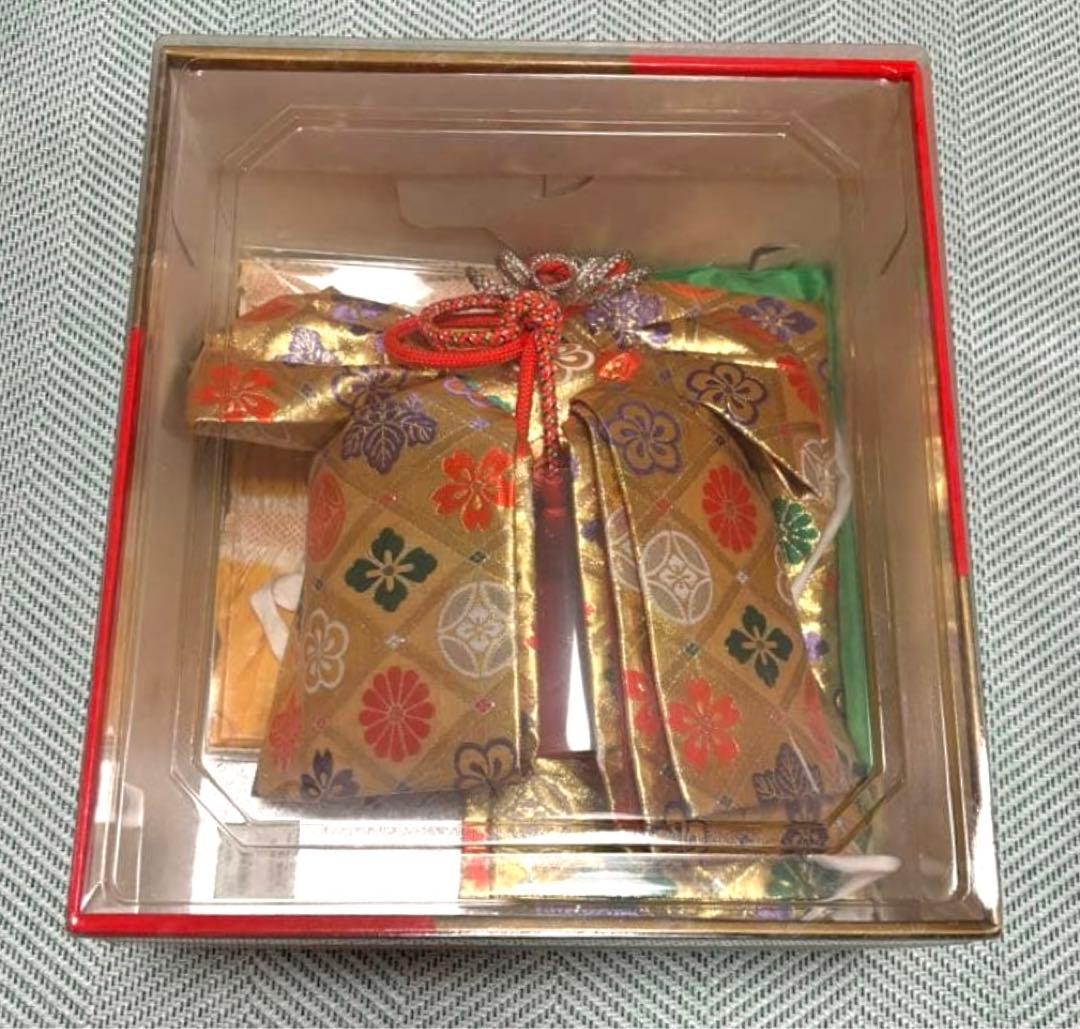 【美品】七五三衣装セット 金色×朱色 花柄