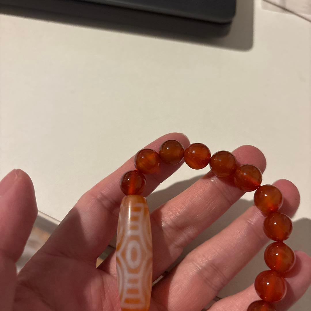 オレンジ龍眼天珠！カーネリアン！すっごい天珠！綺麗！