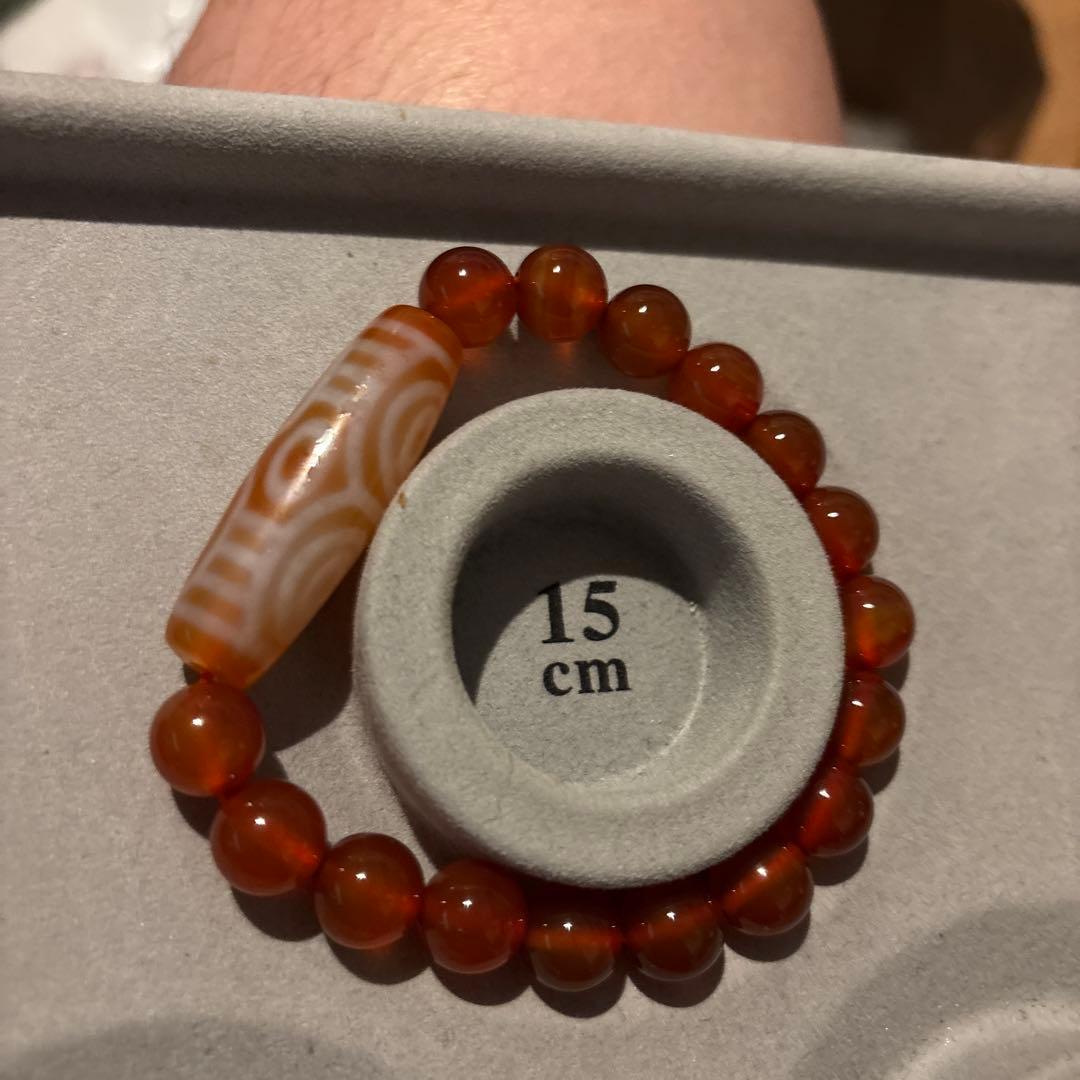 オレンジ龍眼天珠！カーネリアン！すっごい天珠！綺麗！