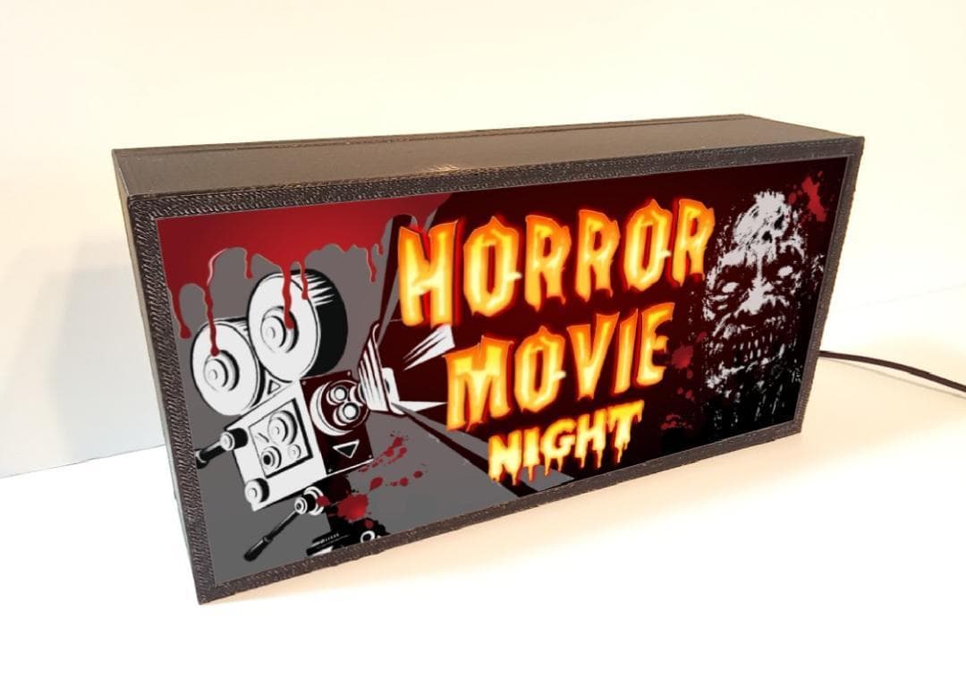 ホラー ゾンビ 死 映画 シネマ ビデオ DVD 看板 置物 雑貨 ライトBOX