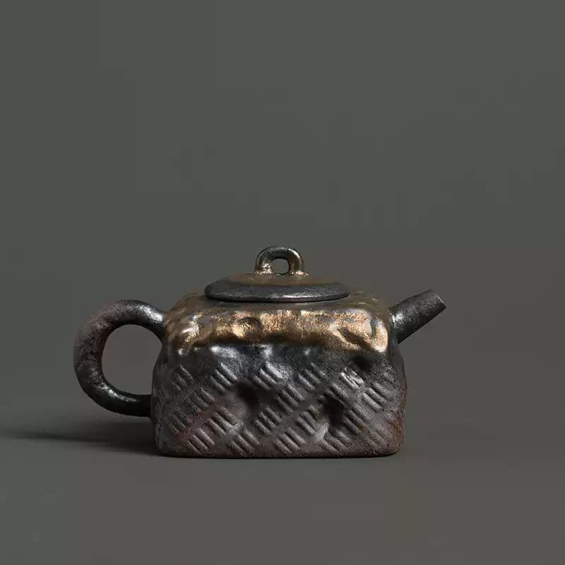 手作り 陶器 ポット 黒金*3