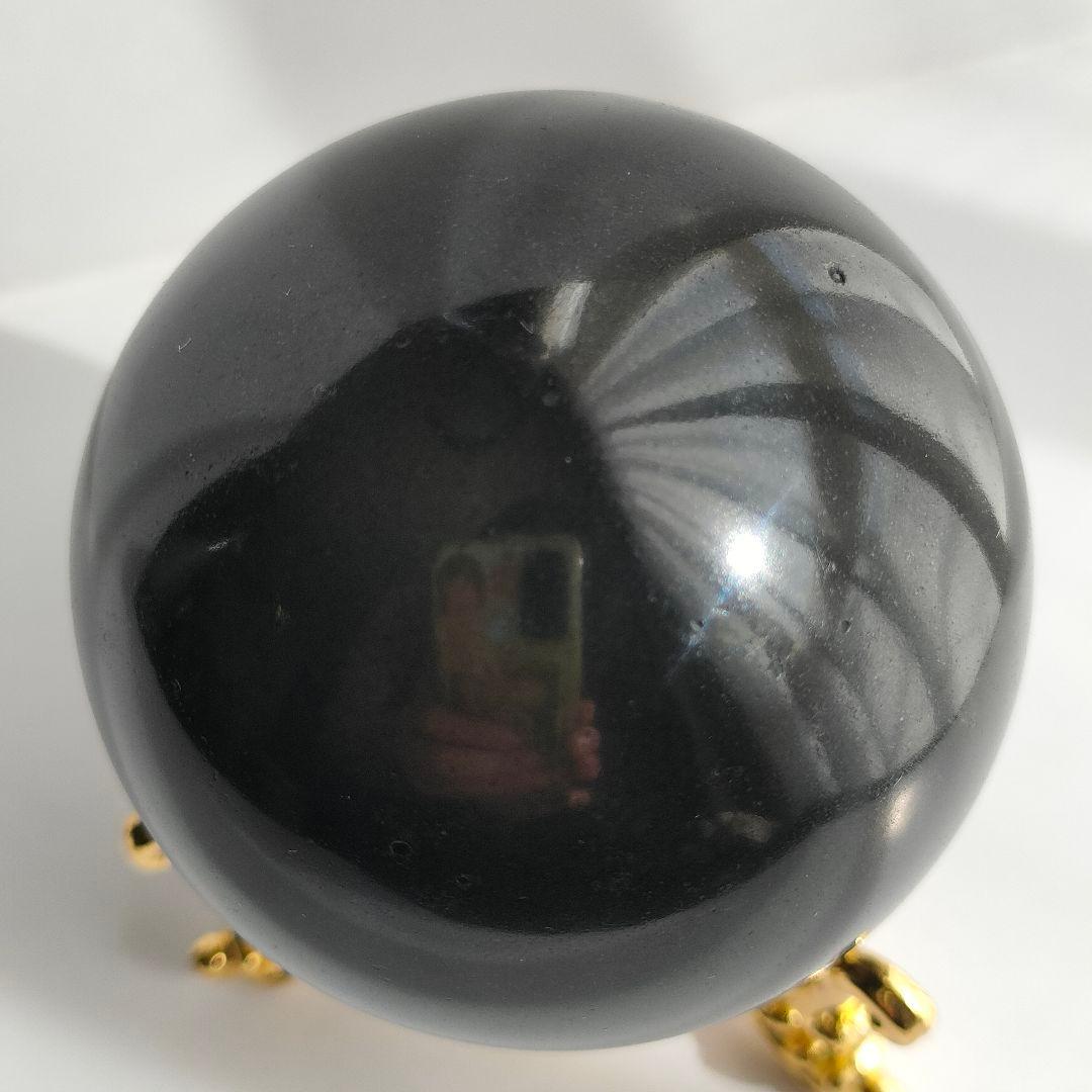 高品質レア◇ブラックトルマリンスフィア*a 52mm・228g／天然石 丸玉