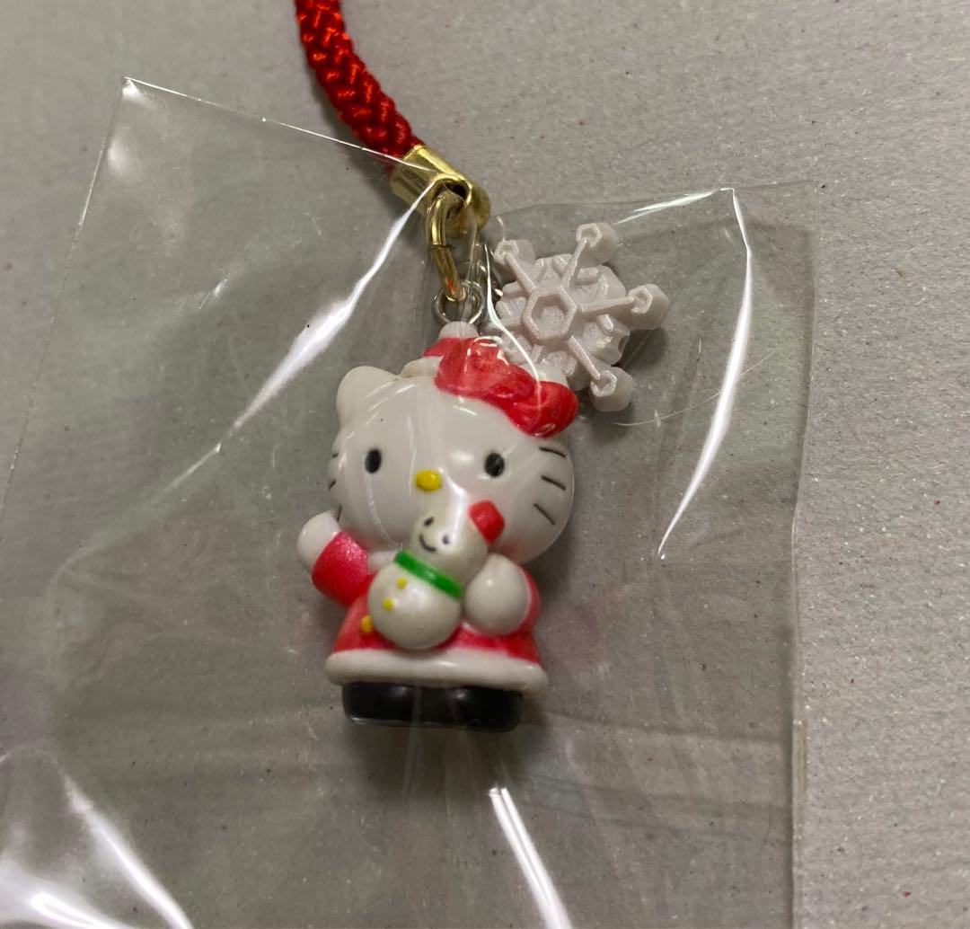 ハローキティ ◆ メリークリスマス◆ 雪だるまを持ったキティ　根付け　レア
