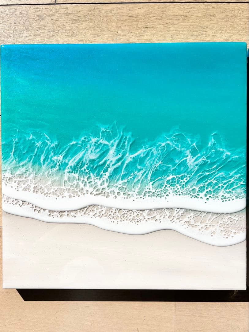 【つながる海 】今の気分で海を選びたい方へ レジンアート　30cm角×3枚