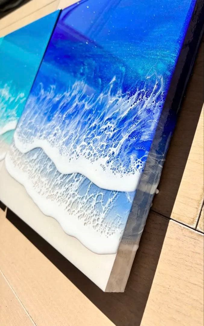 【つながる海 】今の気分で海を選びたい方へ レジンアート　30cm角×3枚