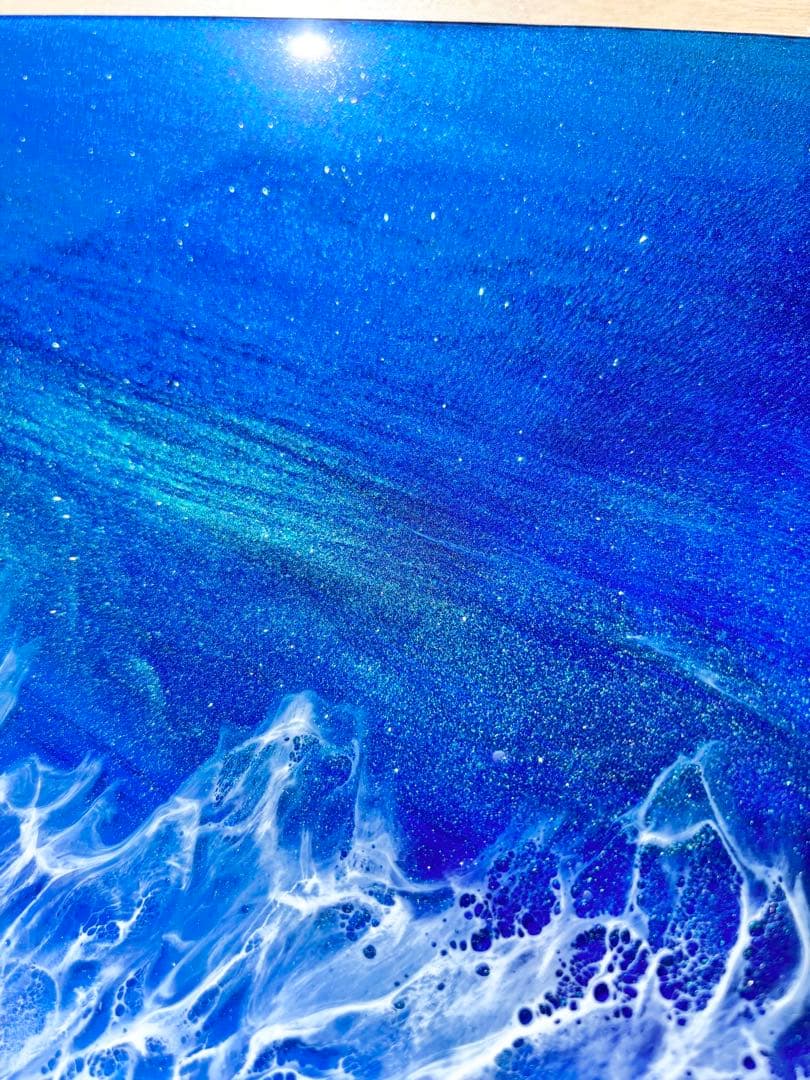 【つながる海 】今の気分で海を選びたい方へ レジンアート　30cm角×3枚