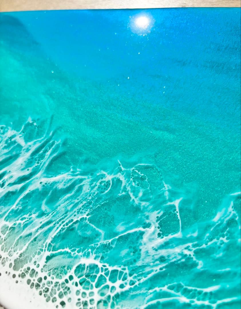 【つながる海 】今の気分で海を選びたい方へ レジンアート　30cm角×3枚