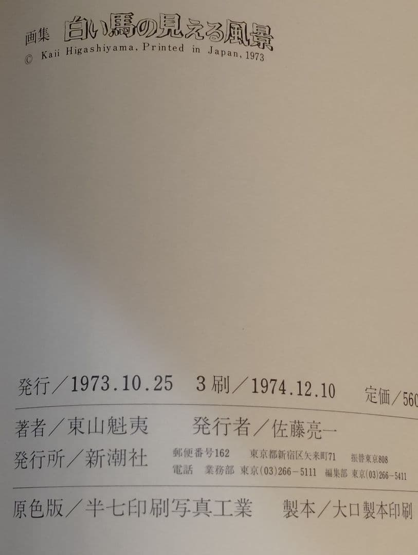 白い馬の見える風景―東山魁夷画集 大型本 – 1973年版