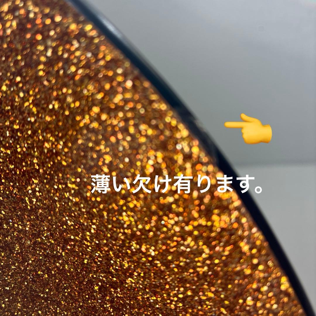 《ゴールド大皿》誠実と書かれたガラス製大皿　飾り物　インテリア　キンキラキン