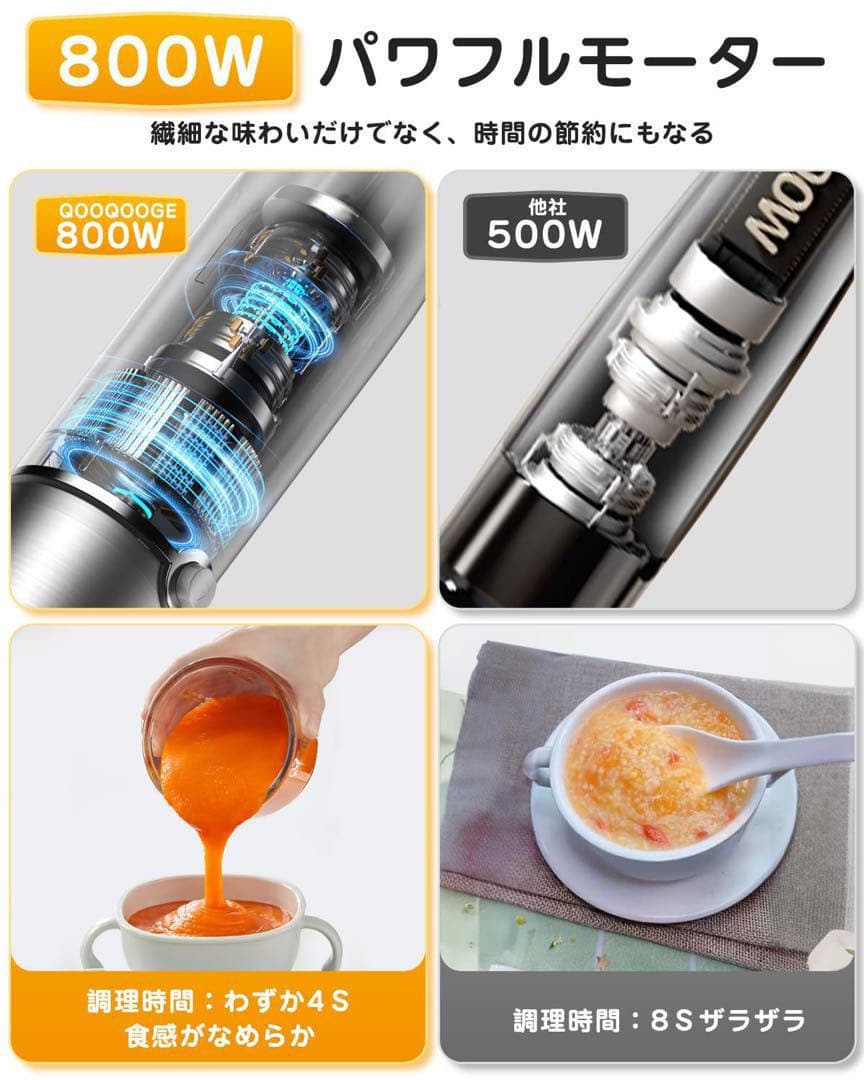 ブレンダー超時短料理 ハンドミキサー電動ミキサー 肉・果物・野菜 泡立て器