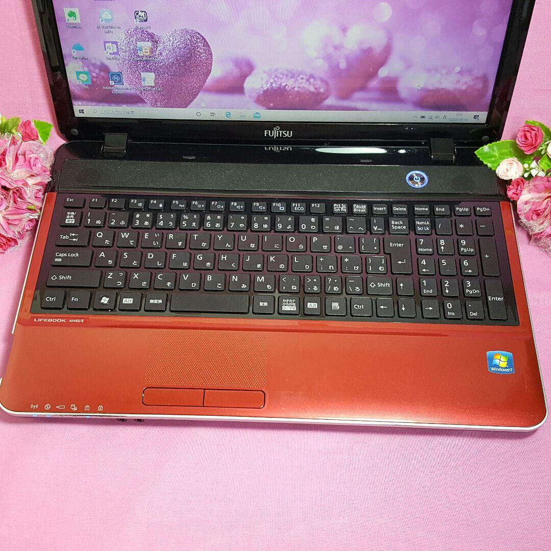 ❤新Win10❤ルビーレッド色❤LIFEBOOK❤カメラ搭載❤テンキ❢大容量❢