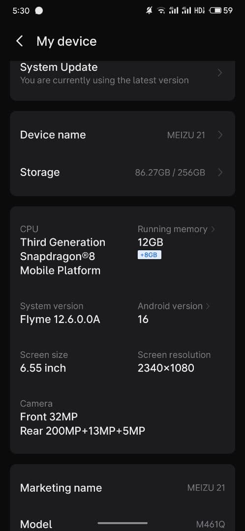 携帯電話本体 meizu21