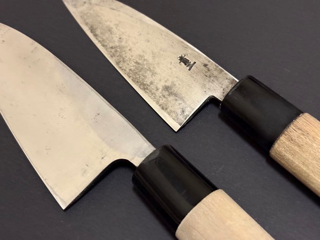 菊秀 125mmしんかい 105mm出刃 アジ切り 青紙 黒打ち